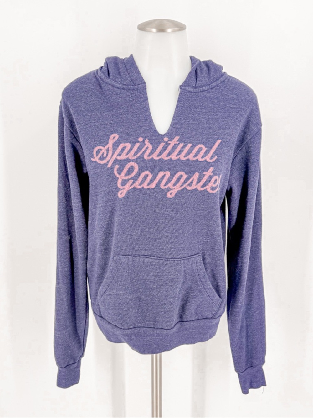 Spiritual Gangster Heather Purple Hooded Pullover with Pink Logo